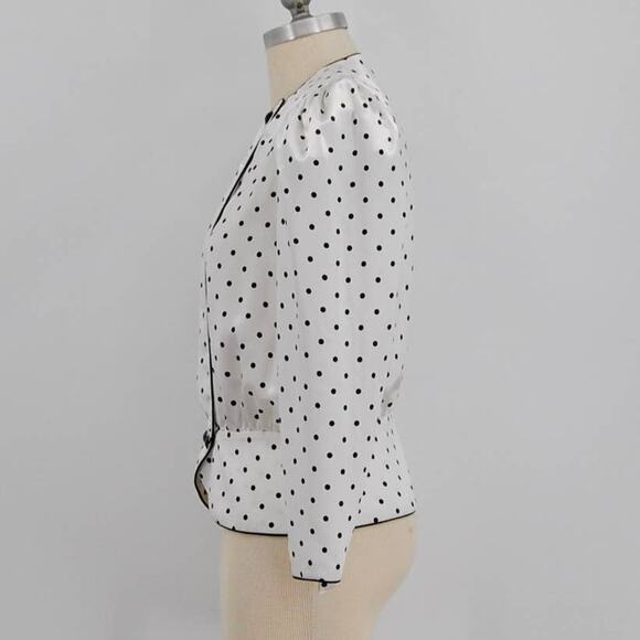 Vintage Josephine Chaus Polka Dot Blouse - Picture 2 of 7